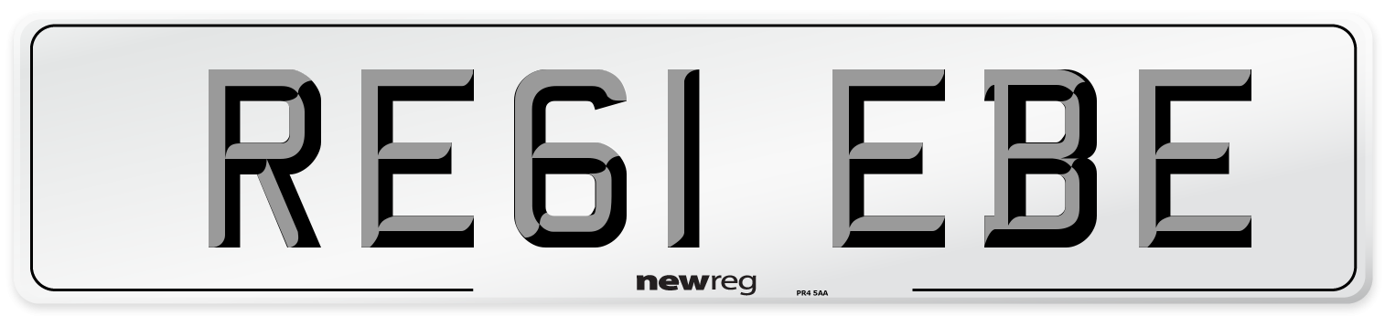 RE61 EBE Number Plate from New Reg